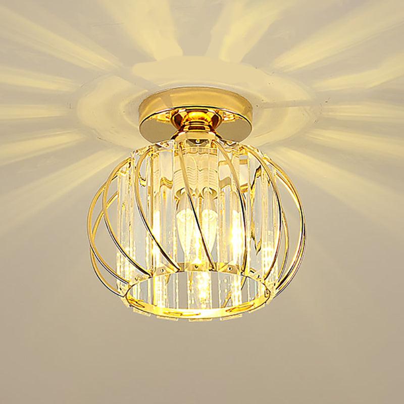 Luminaire de plafond de lanterne de Style moderne, luminaire de plafond d'allée en cristal