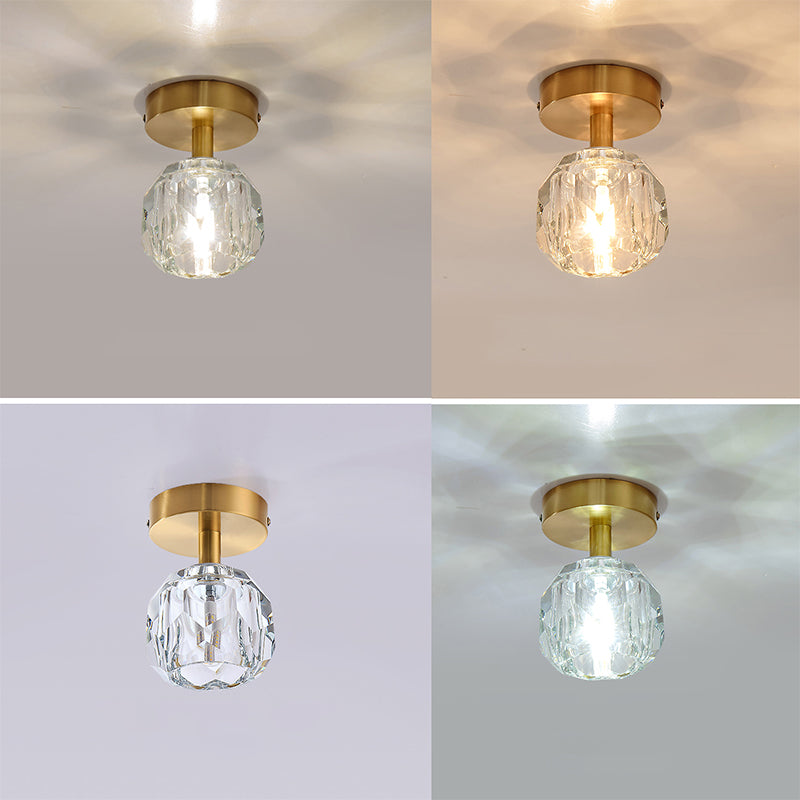 Lámpara de techo Crystal Global estilo simplicidad dorada cerca de la lámpara de techo
