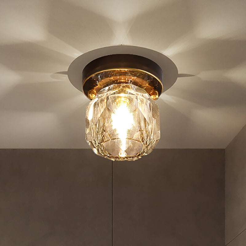Luminaire de plafond en forme de boule noire, éclairage de plafond moderne en cristal