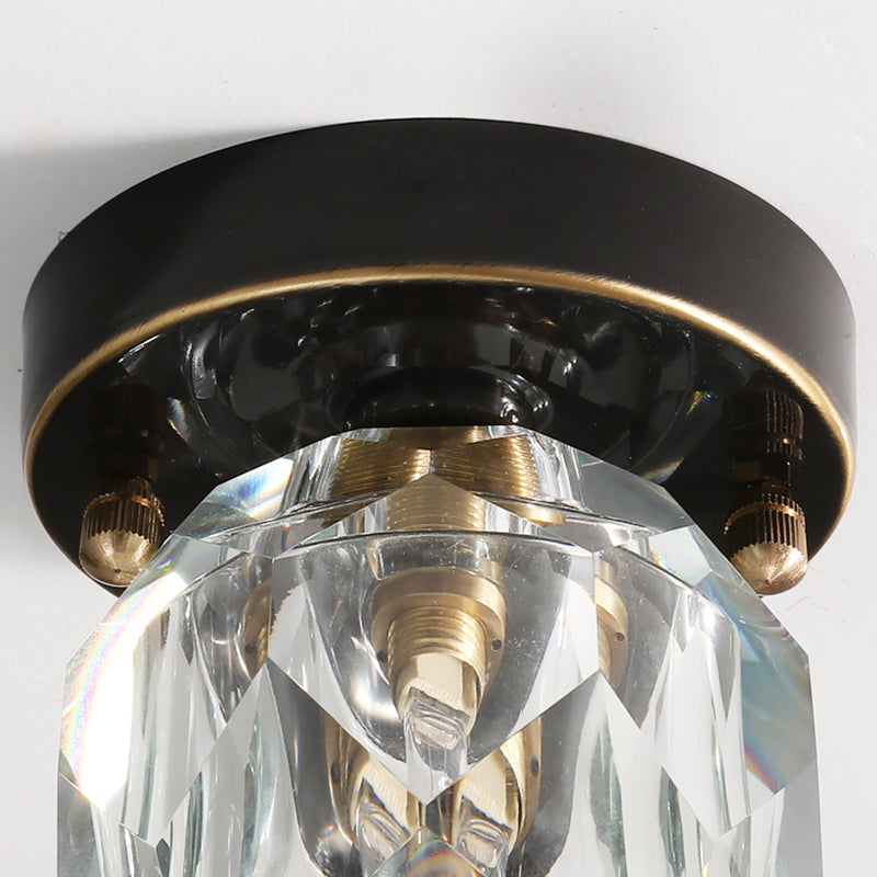Luminaire de plafond en forme de boule noire, éclairage de plafond moderne en cristal