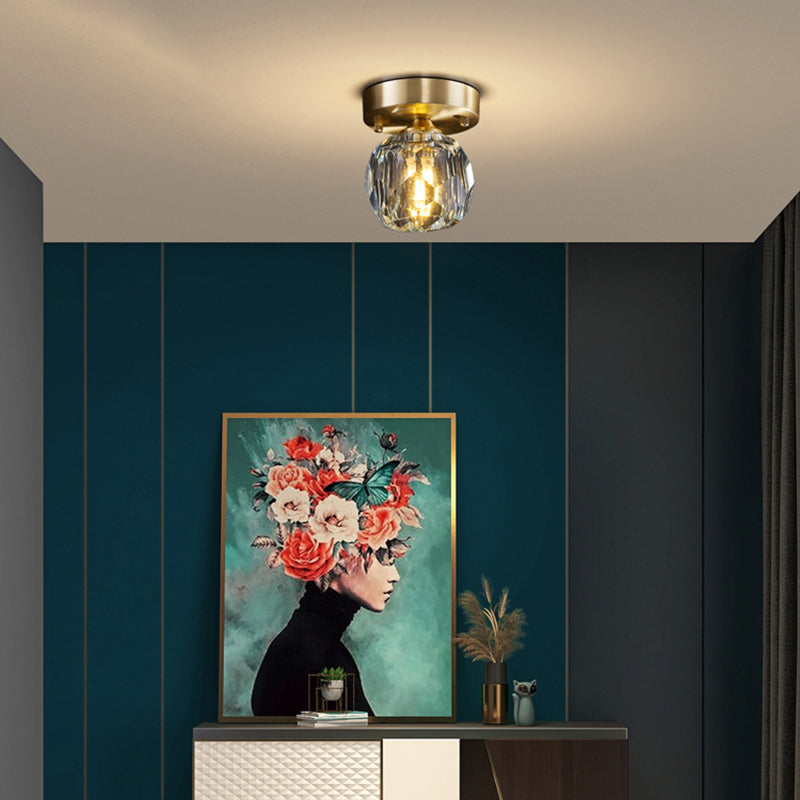 Globe Crystal cerca de la iluminación del techo Accesorio montado en el techo de estilo minimalista