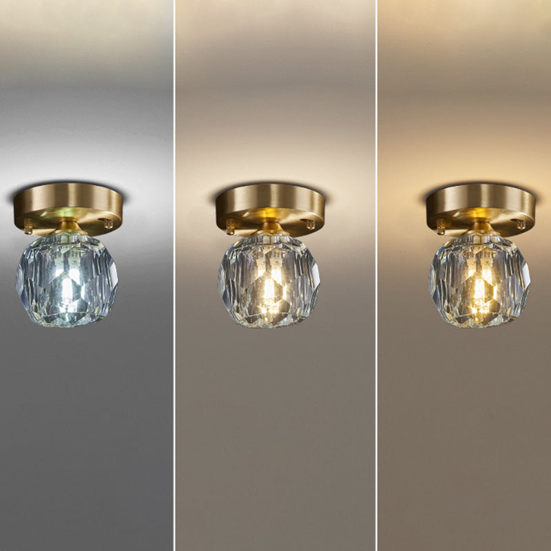 Globe Crystal cerca de la iluminación del techo Accesorio montado en el techo de estilo minimalista