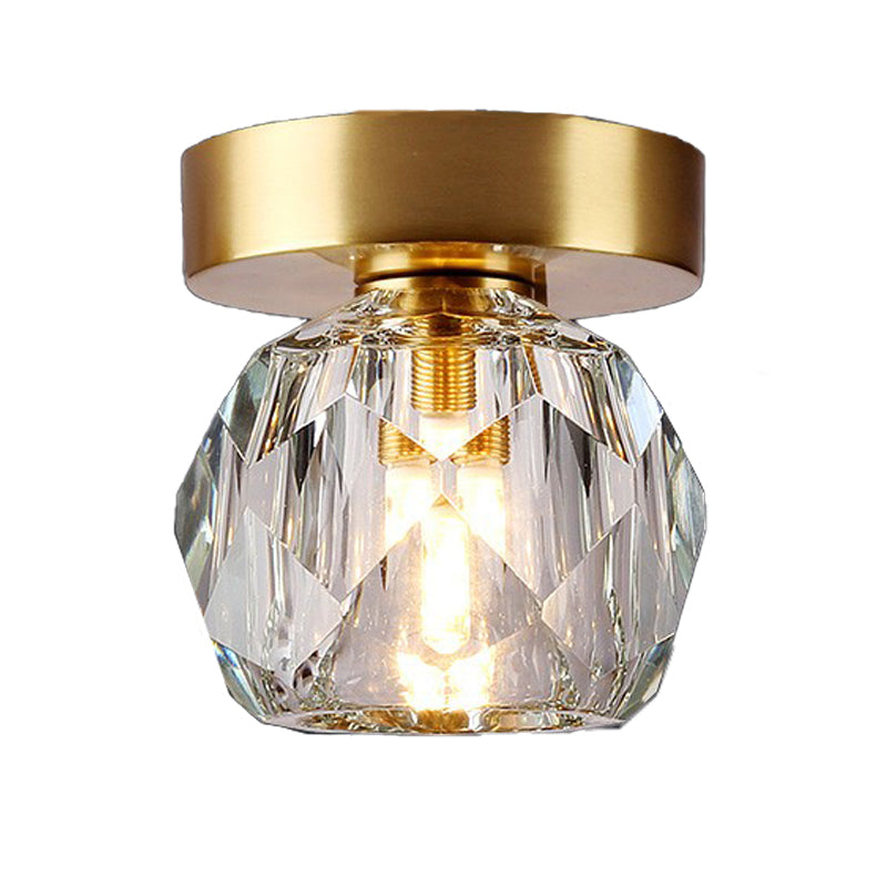Ronde plafondinbouwlamp Modern kristallen gangpad dichtbij plafondlamp in koperachtig