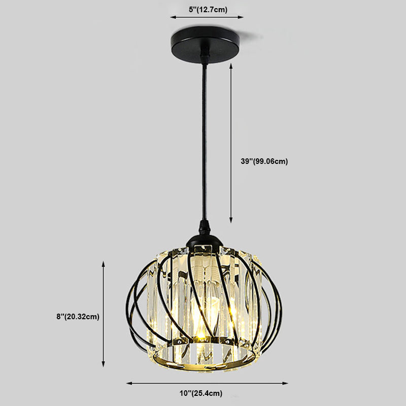 Lantern Hanging Ceiling Light Minimalist Style Crystal Hanging Pendant Light for Aisle