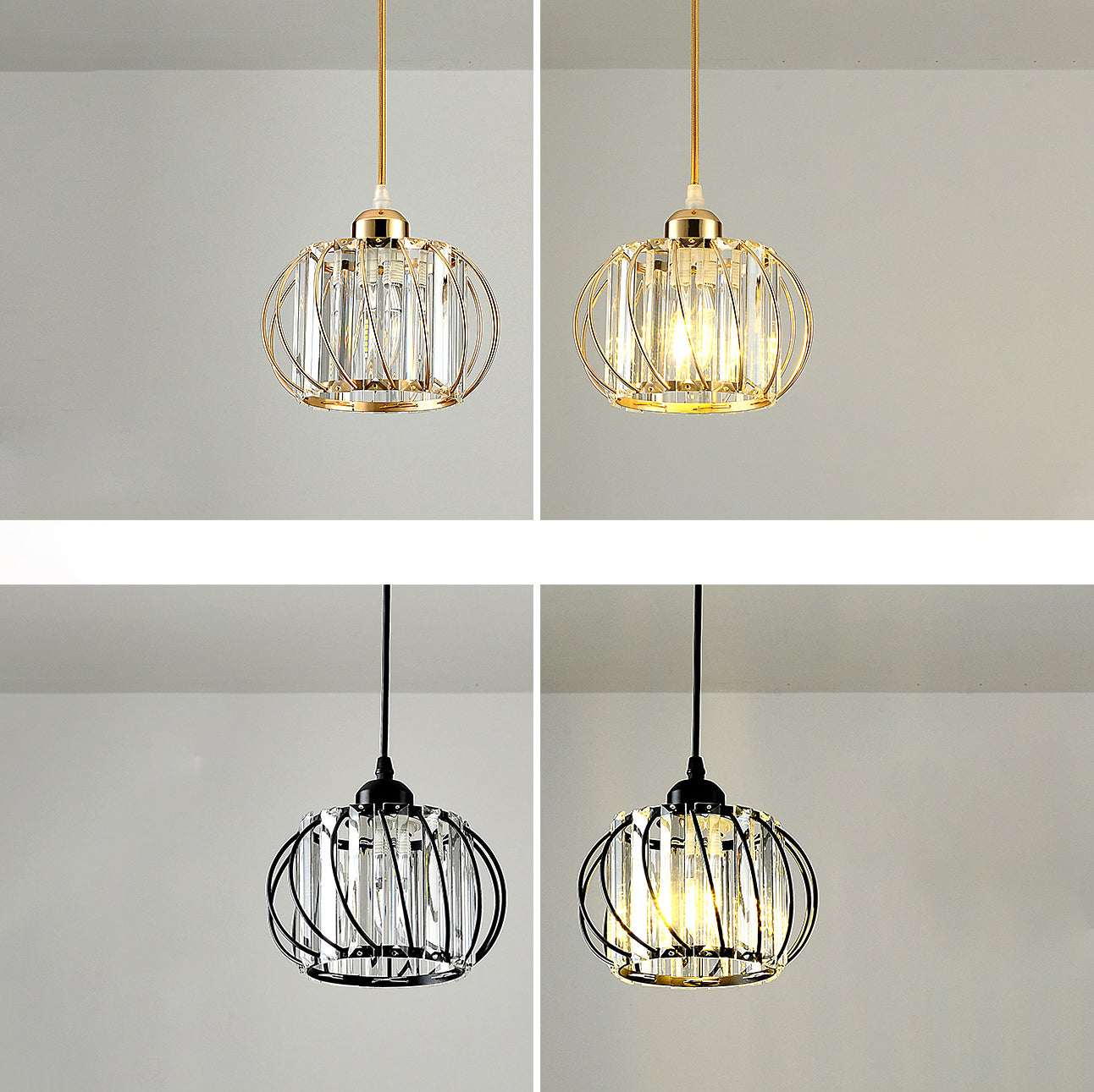 Lantern Hanging Ceiling Light Minimalist Style Crystal Hanging Pendant Light for Aisle