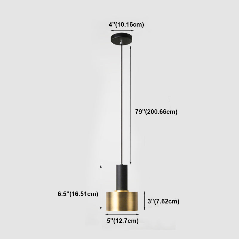 Cylindre métal suspendu plafonnier légère style nordique