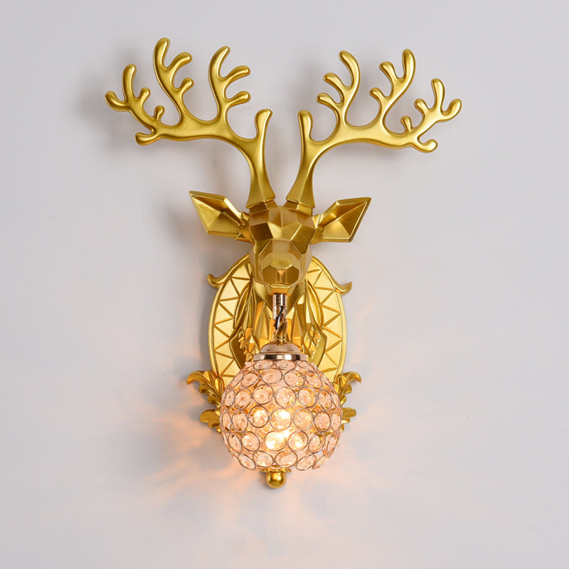 Funzione per illuminazione da parete di cristalli di corna da parete lampada montata in stile a parete