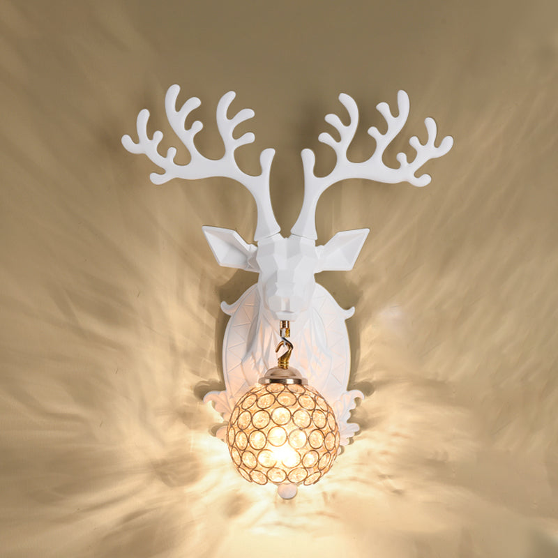 Funzione per illuminazione da parete di cristalli di corna da parete lampada montata in stile a parete