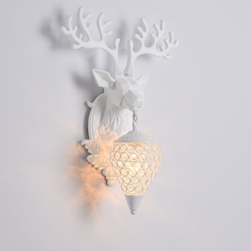 Funzione per illuminazione da parete di cristalli di corna da parete lampada montata in stile a parete