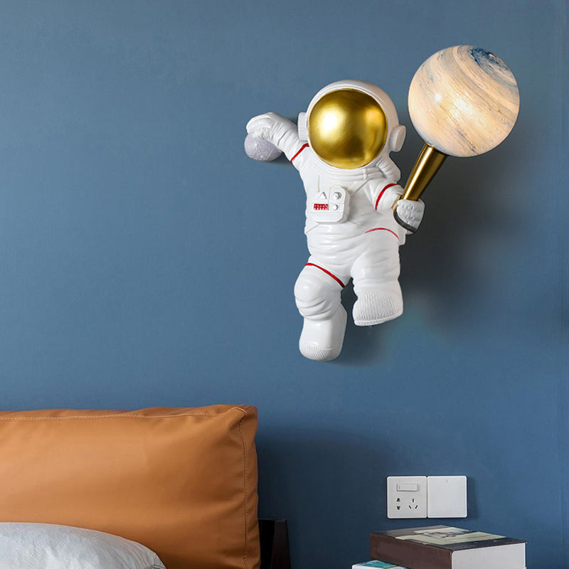 Bambini astronauta a forma di muro illuminazione da letto da camera da letto lampada da parete