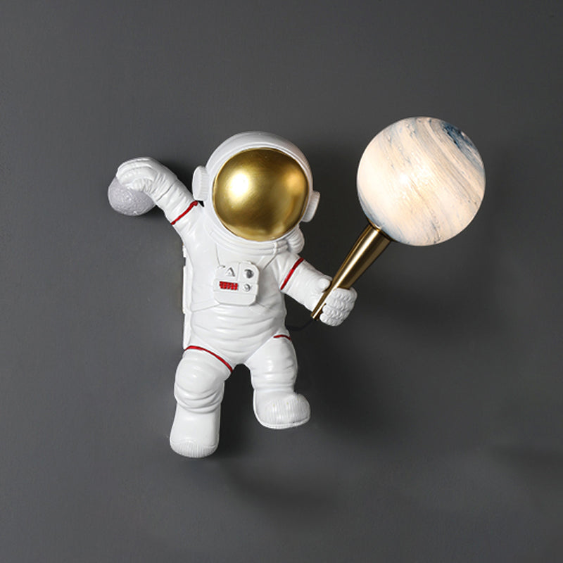 Bambini astronauta a forma di muro illuminazione da letto da camera da letto lampada da parete