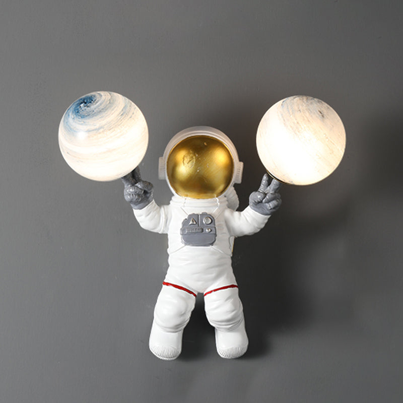 Bambini astronauta a forma di muro illuminazione da letto da camera da letto lampada da parete