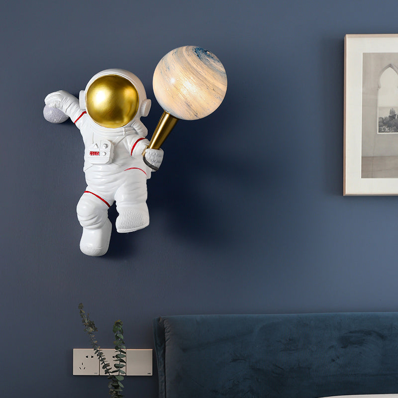 Bambini astronauta a forma di muro illuminazione da letto da camera da letto lampada da parete