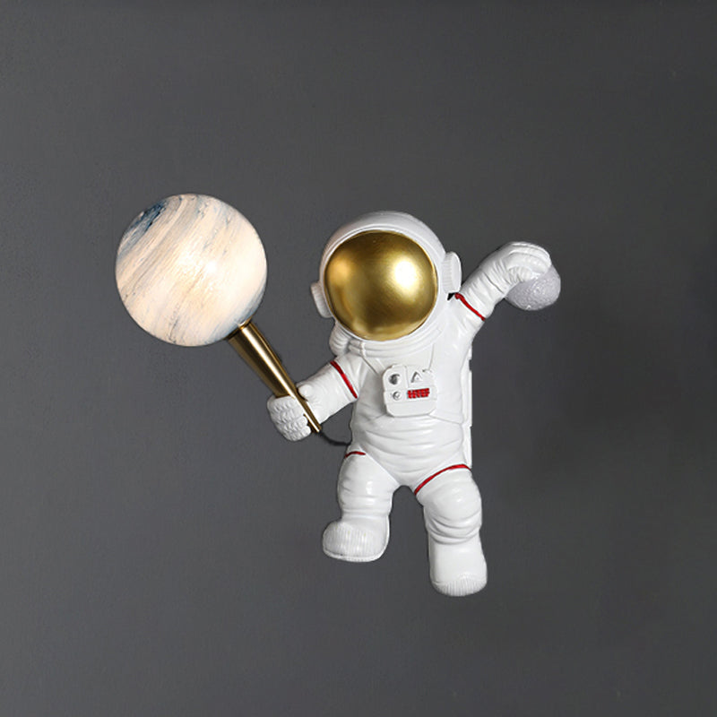 Bambini astronauta a forma di muro illuminazione da letto da camera da letto lampada da parete