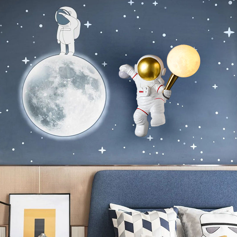 Bambini astronauta a forma di muro illuminazione da letto da camera da letto lampada da parete
