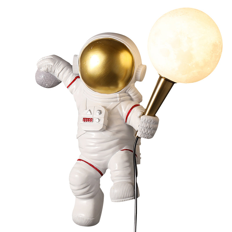Bambini astronauta a forma di muro illuminazione da letto da camera da letto lampada da parete