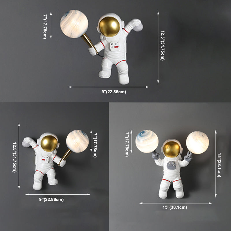 Bambini astronauta a forma di muro illuminazione da letto da camera da letto lampada da parete