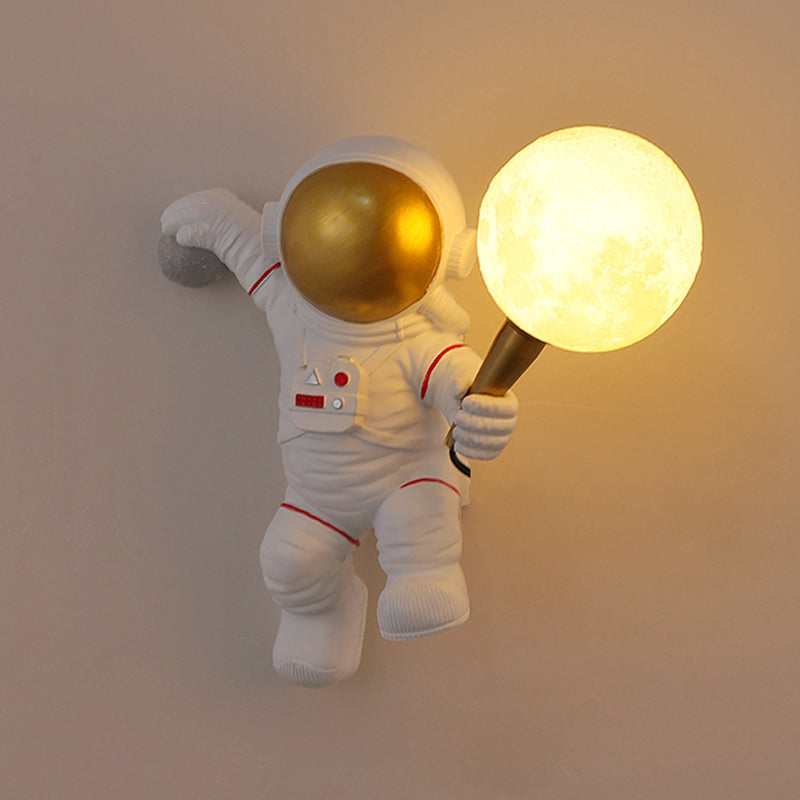 Bambini astronauta a forma di muro illuminazione da letto da camera da letto lampada da parete