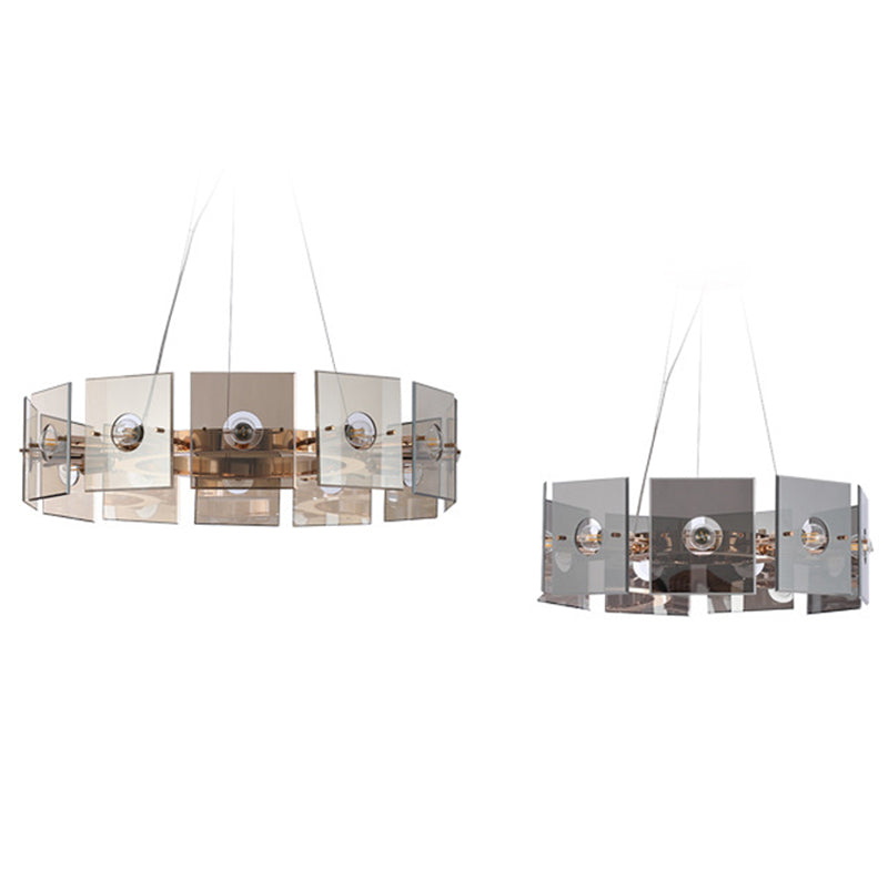 Lampada del lampadario a tamburo ultra-moderno lampada a sospensione di vetro con cavo sospeso per camera da letto