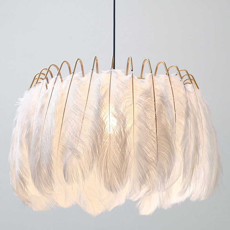 Moderner Stil Feder Kronleuchter Anhänger Lichtdecke hängende Licht für Schlafzimmer