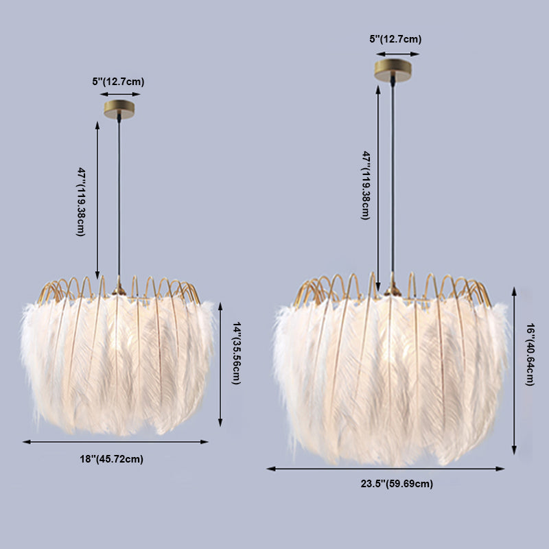 Moderner Stil Feder Kronleuchter Anhänger Lichtdecke hängende Licht für Schlafzimmer