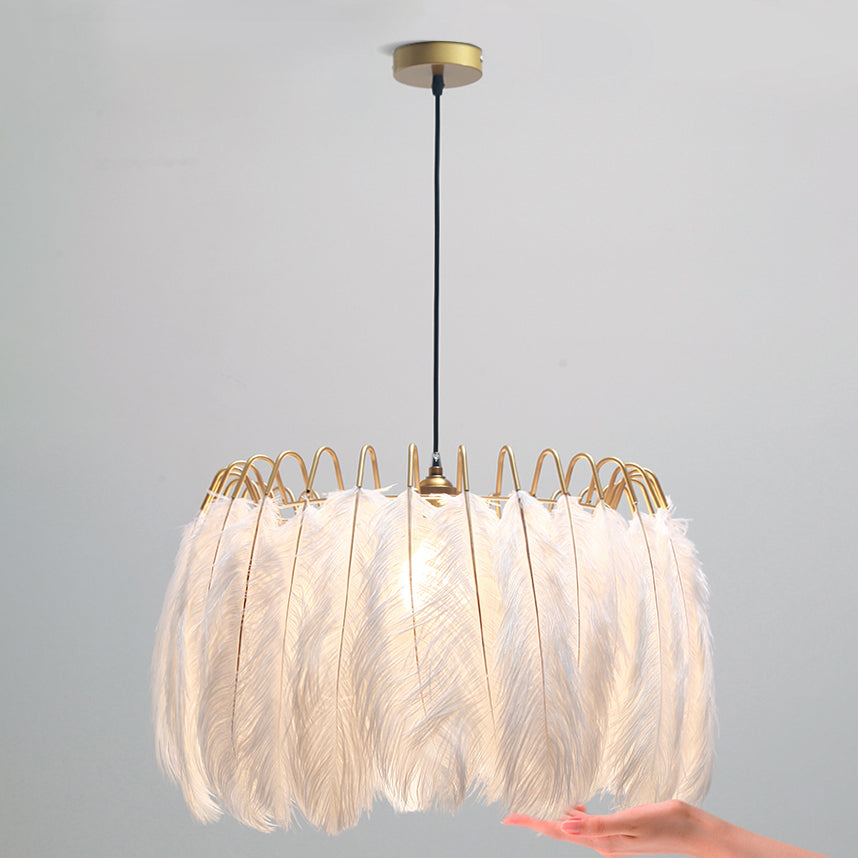 Moderner Stil Feder Kronleuchter Anhänger Lichtdecke hängende Licht für Schlafzimmer