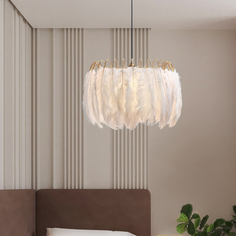 Moderner Stil Feder Kronleuchter Anhänger Lichtdecke hängende Licht für Schlafzimmer