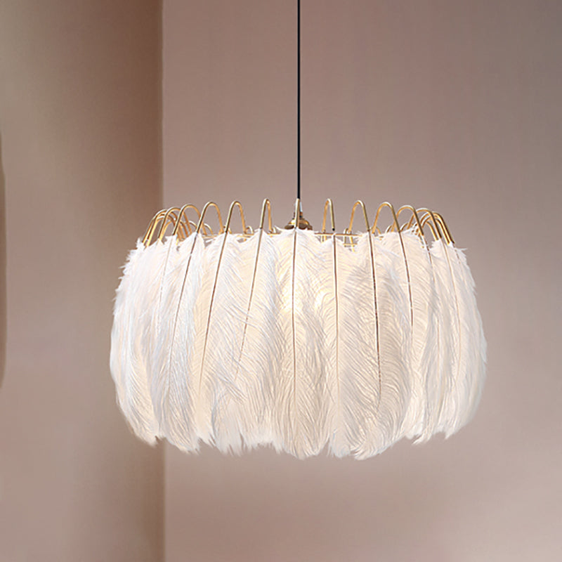 Moderner Stil Feder Kronleuchter Anhänger Lichtdecke hängende Licht für Schlafzimmer