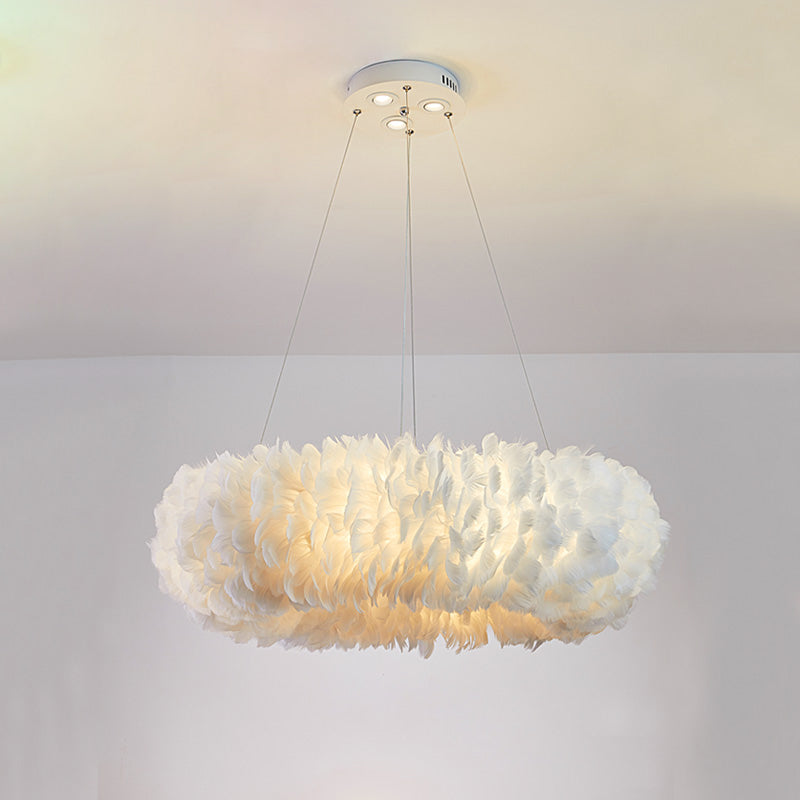 Moderne stijl veer kroonluchter hanglampje slaapkamer woonkamer plafond hangend licht