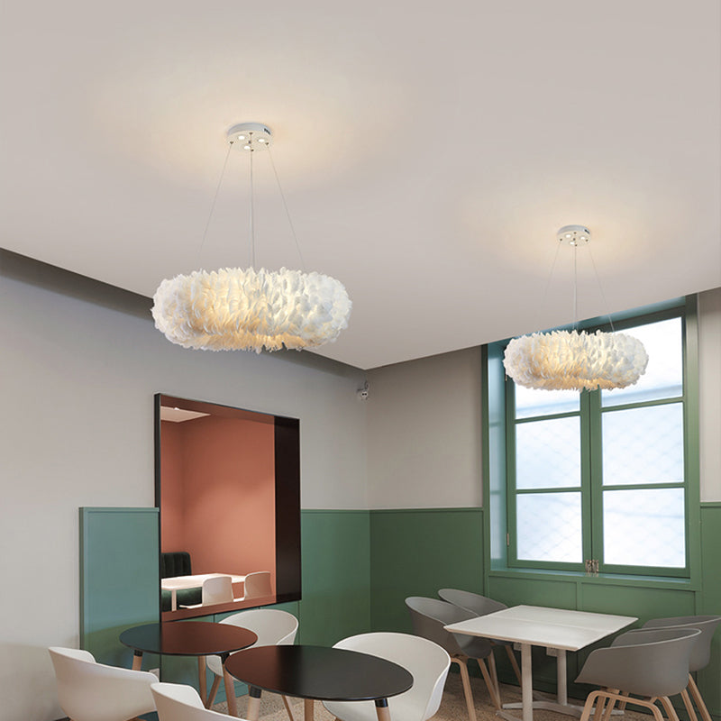Moderne stijl veer kroonluchter hanglampje slaapkamer woonkamer plafond hangend licht