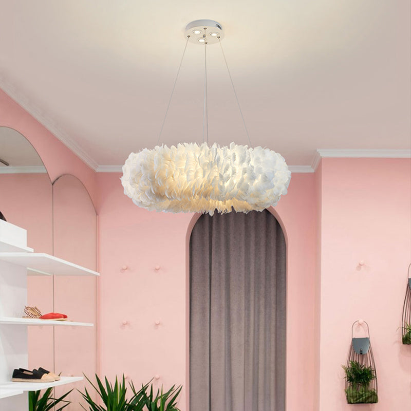 In stile moderno lampadario piuma a sospensione a sospensione camera da letto soggiorno soffitto luce appesa