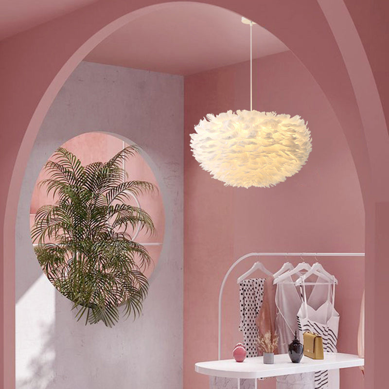 Goose Feather Pendant Light Nordic Modern Living Room Ceiling Hanging Light Fixture