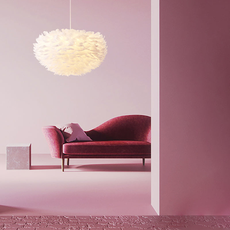 Goose Feather Pendant Light Nordic Modern Living Room Ceiling Hanging Light Fixture