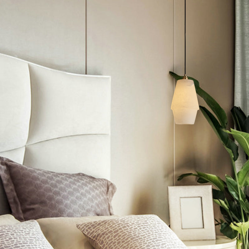 1 Light Geometric Pendant Light avec une teinte brillante Simplicité suspendue Lumière en blanc