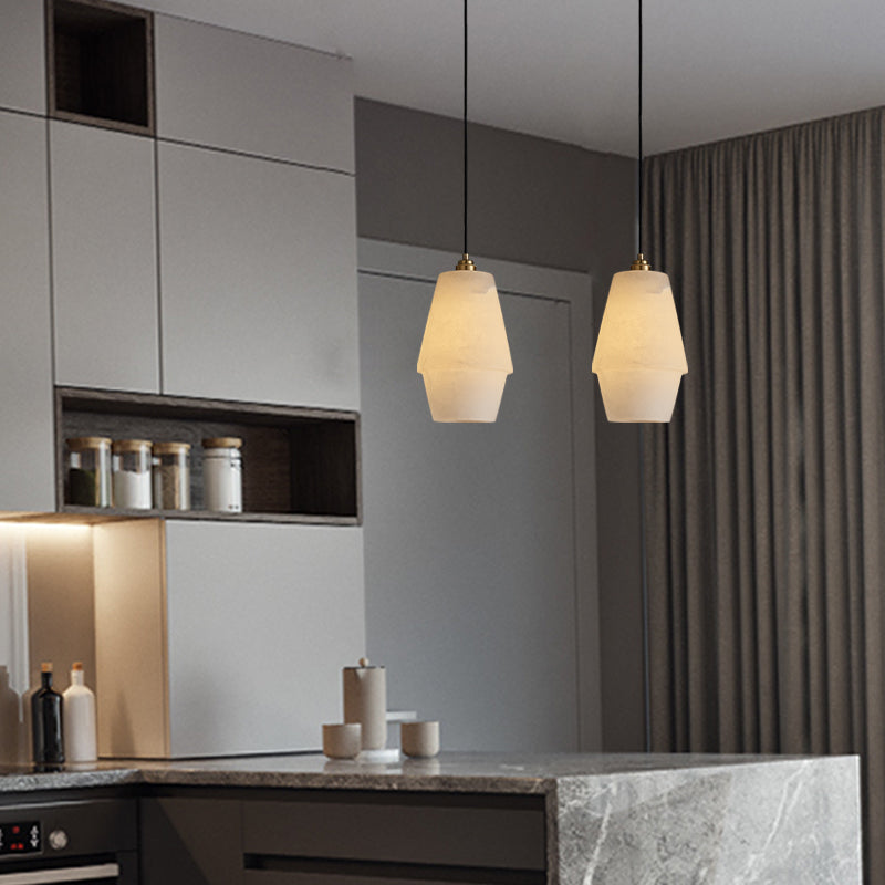 1 Light Geometric Pendant Light avec une teinte brillante Simplicité suspendue Lumière en blanc
