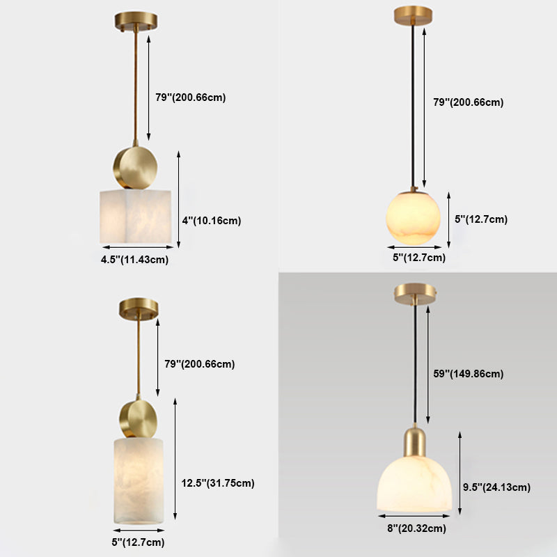 Pendre minimaliste moderne Lumière 1 Light Hanging Light en blanc pour salle à manger