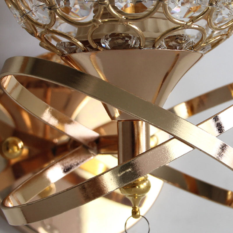 Lampada a monte a parete globo moderna illuminazione montata a parete a 1 luci con un ombra di cristallo chiaro