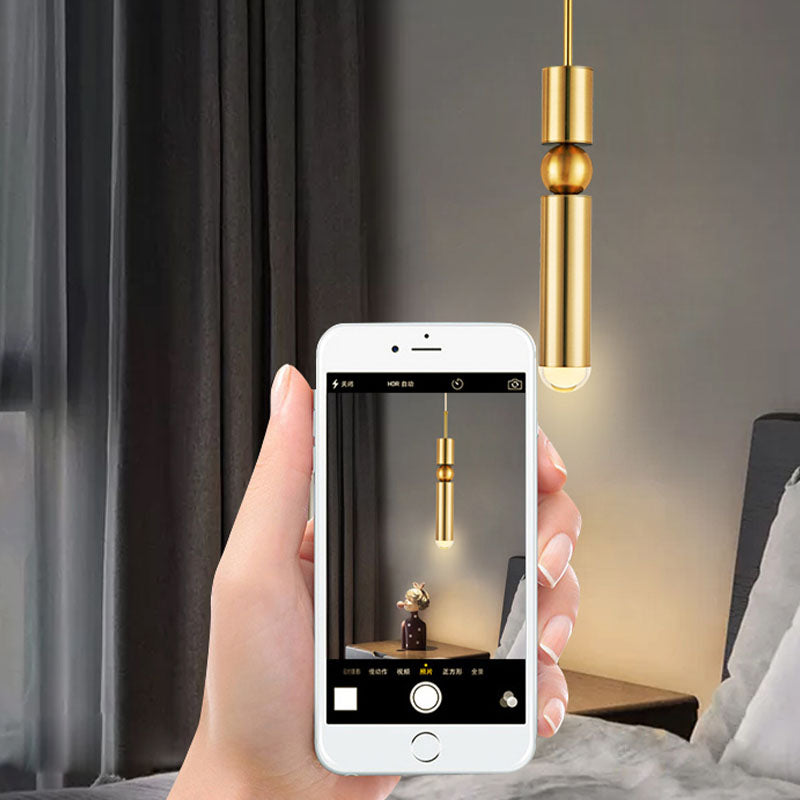 1/2 Lights Hanging Light in Gold Contemporary Pendant Lighting for Bedroom