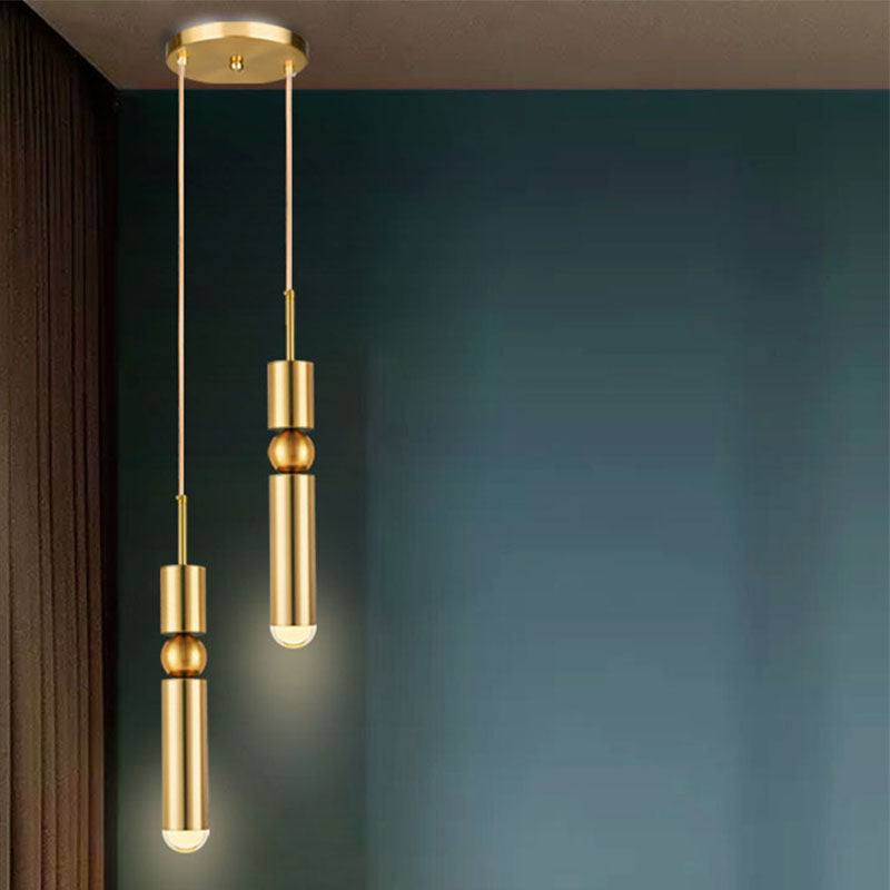 1/2 Lights Hanging Light in Gold Contemporary Pendant Lighting for Bedroom