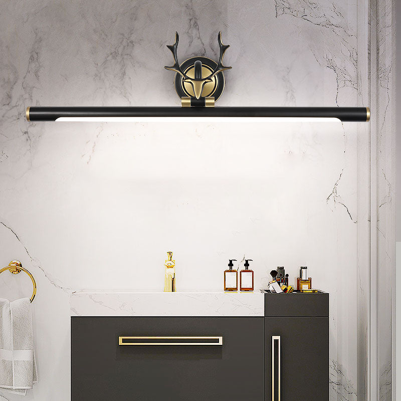 LED Mirror Lampe American Retro Style Badezimmer Toilettengeweihspiegel -Leuchte