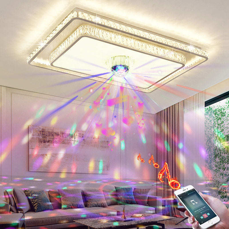 Luminaire encastré rectangulaire en métal, Style moderne, Bluetooth, musique, luminaire encastré doré