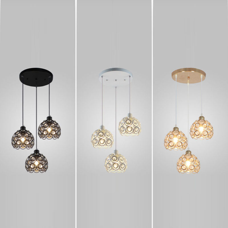 Nouveauté moderne Crystal Dome Light Light Modern Style LED Pendentif Light pour le chevet Bar