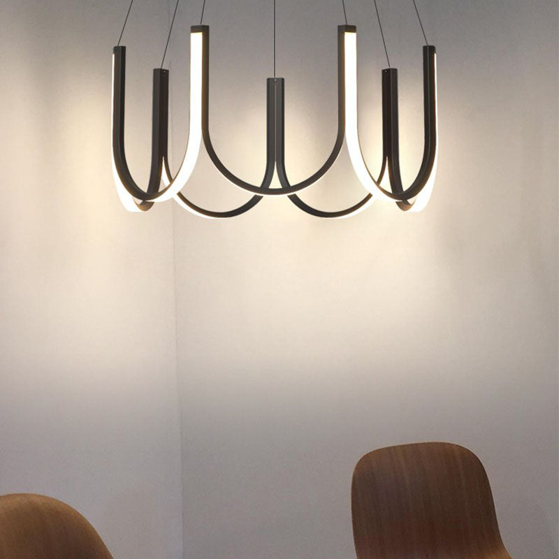 LED -Deckenpendellicht mit Acrylschatten -Einfachheit Kronleuchter Licht