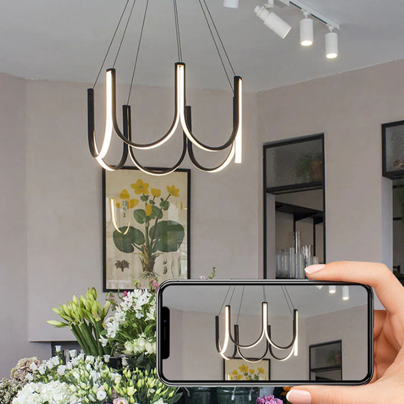 LED -Deckenpendellicht mit Acrylschatten -Einfachheit Kronleuchter Licht