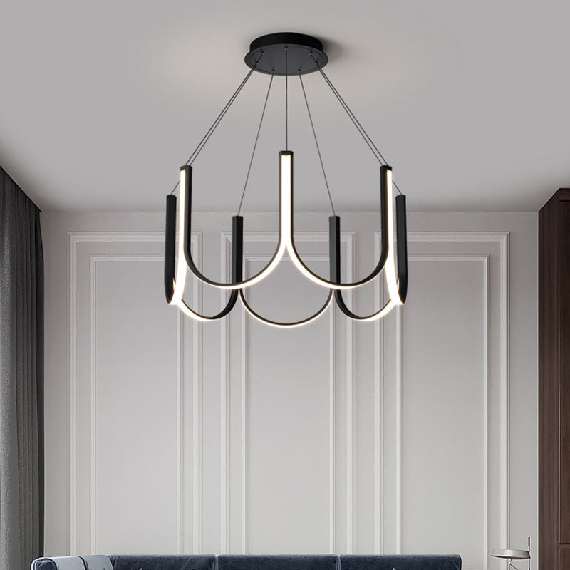 LED -Deckenpendellicht mit Acrylschatten -Einfachheit Kronleuchter Licht