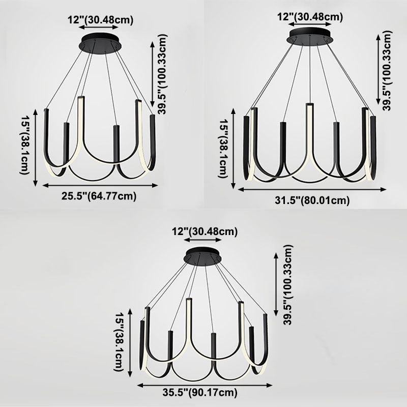 LED -Deckenpendellicht mit Acrylschatten -Einfachheit Kronleuchter Licht