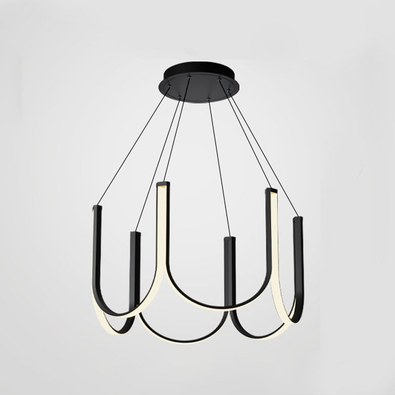 LED -Deckenpendellicht mit Acrylschatten -Einfachheit Kronleuchter Licht