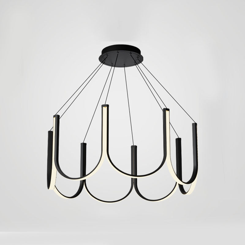 LED -Deckenpendellicht mit Acrylschatten -Einfachheit Kronleuchter Licht