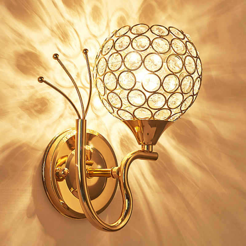 Stile moderno in stile oro sconce in stile nordico cristallo metallo globo luci per letto