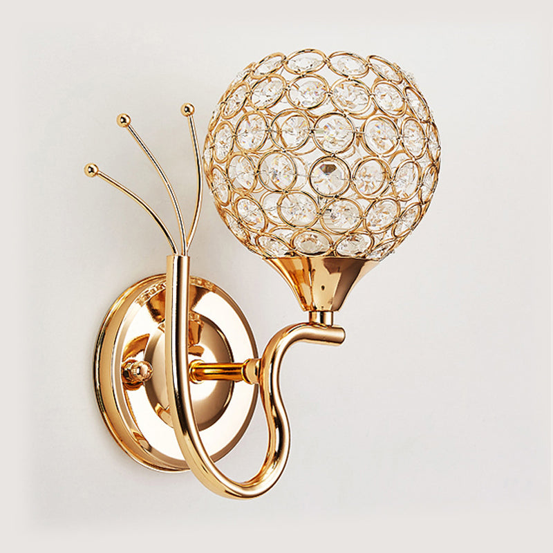 Stile moderno in stile oro sconce in stile nordico cristallo metallo globo luci per letto